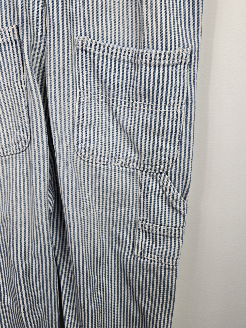 New Zara Kids Hickory Stripe Denim Overalls Dungarees 3-4Y - Picture 7 of 9